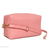 Solid faux leather messenger bag for women, free size (8x4x5in), Indian craftsmanship